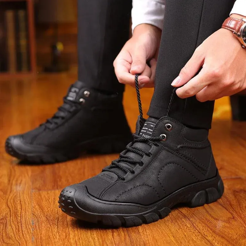 Men's Brown Leather Casual Ankle Boots