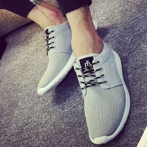 Men's Casual Shoes Flat Shoes Korean Breathable Air Mesh Men Shoes
