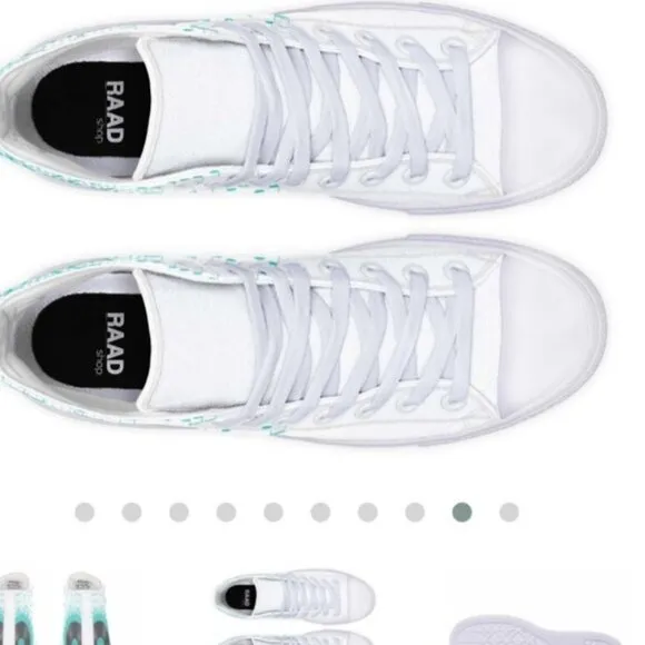 Men's Music-Themed White and Black High-Top Sneakers by RAAD