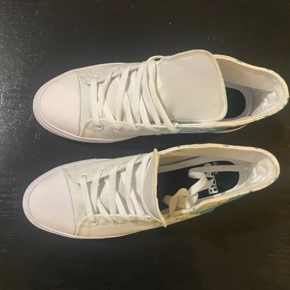 Men's Music-Themed White and Black High-Top Sneakers by RAAD