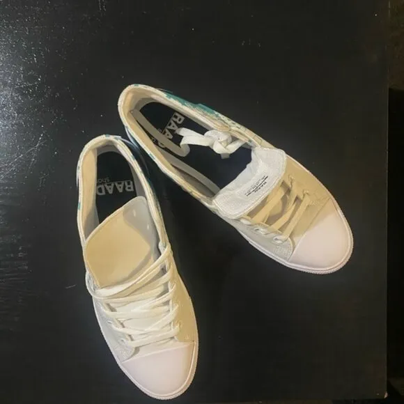 Men's Music-Themed White and Black High-Top Sneakers by RAAD