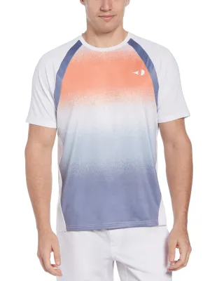 Men's Spray Gradient Printed Tennis Tee