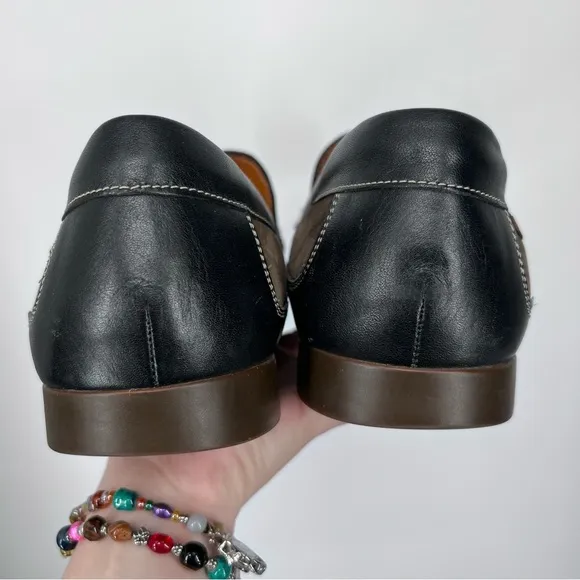 Mephisto Brown Black Badaurd Leather Cool Air Loafer Shoes