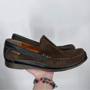 Mephisto Brown Black Badaurd Leather Cool Air Loafer Shoes