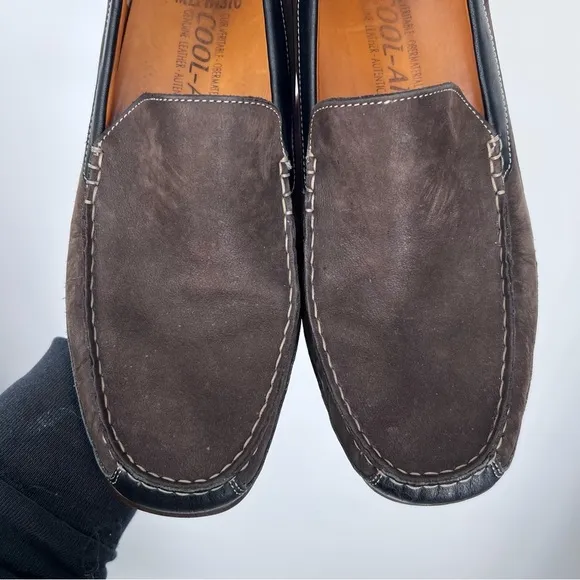 Mephisto Brown Black Badaurd Leather Cool Air Loafer Shoes