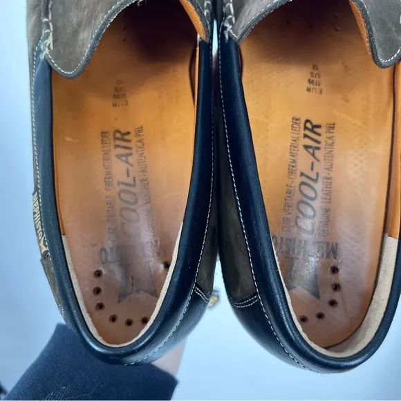Mephisto Brown Black Badaurd Leather Cool Air Loafer Shoes