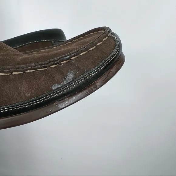 Mephisto Brown Black Badaurd Leather Cool Air Loafer Shoes