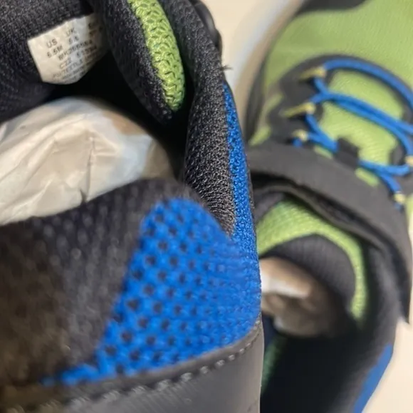 Merrell Big Kid's Nova 2 Sneaker Blue hook loop closure blue green shoe Sz 6.5M