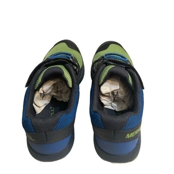 Merrell Big Kid's Nova 2 Sneaker Blue hook loop closure blue green shoe Sz 6.5M