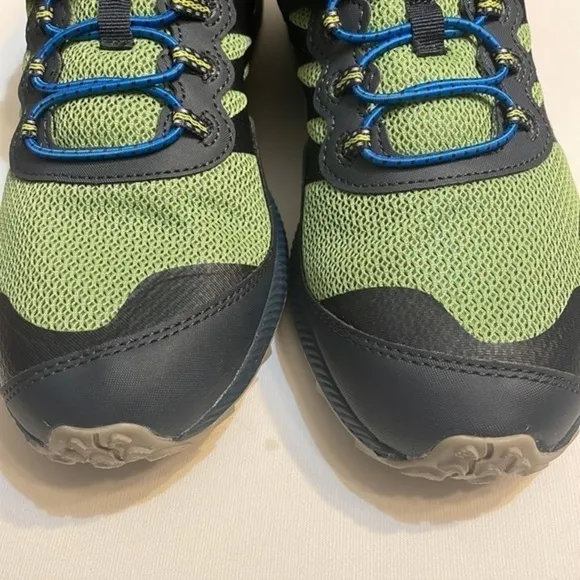 Merrell Big Kid's Nova 2 Sneaker Blue hook loop closure blue green shoe Sz 6.5M
