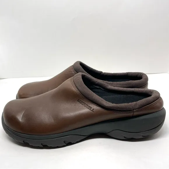 Merrell Men's Encore Rexton Leather Ac  Clog Dark Earth Size 10 EU 44