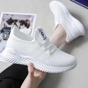 Mesh Sneakers Female Women's Shoes Korean Fashion Running White Shoe Breathable Mesh