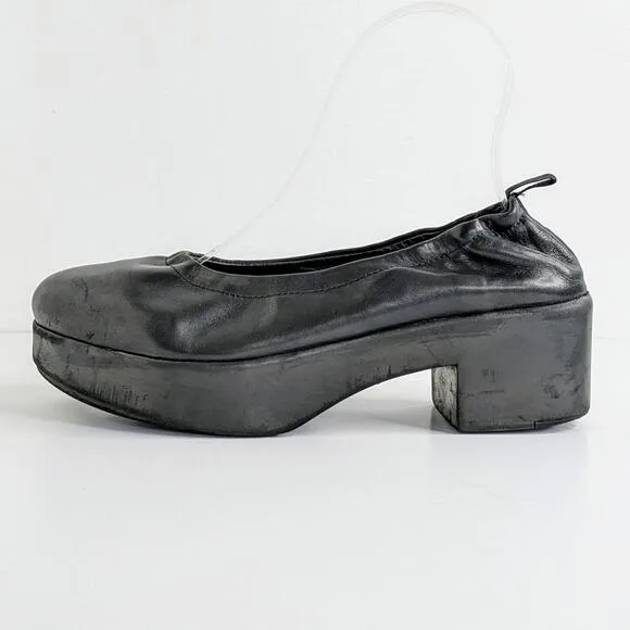 Miista London Shoes Amelia EU 38 Black Leather Block Heels Chunky Platform