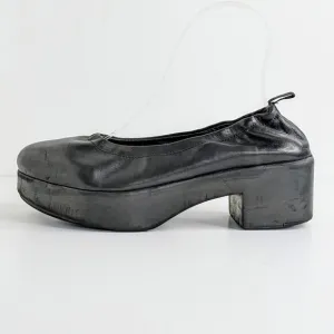 Miista London Shoes Amelia EU 38 Black Leather Block Heels Chunky Platform
