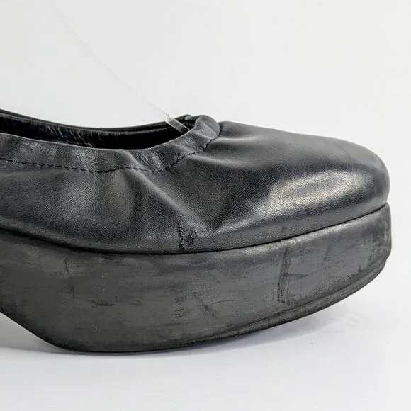 Miista London Shoes Amelia EU 38 Black Leather Block Heels Chunky Platform