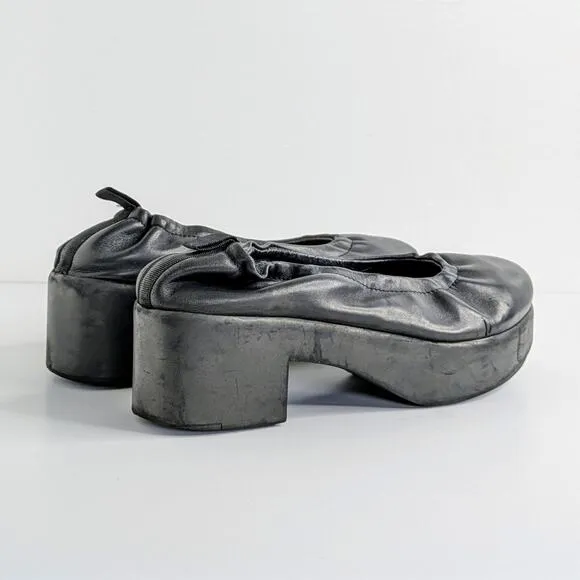 Miista London Shoes Amelia EU 38 Black Leather Block Heels Chunky Platform