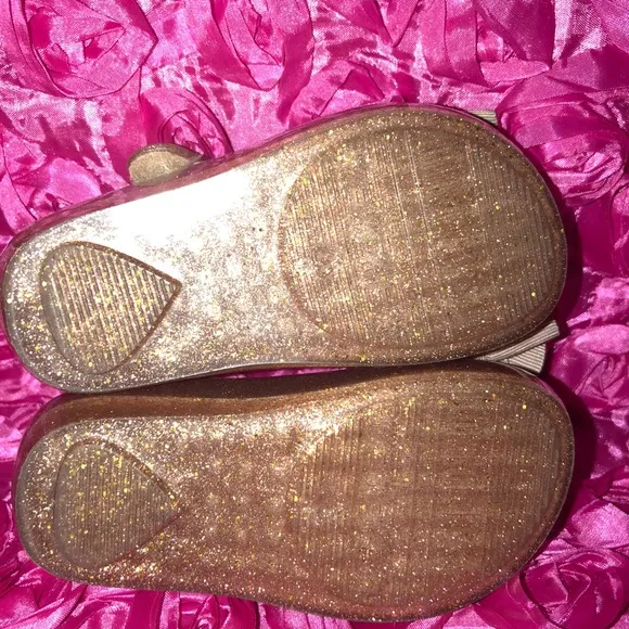 Mini melissa Girls Gold &amp; Silver Glitter / Bow