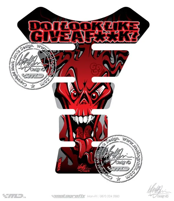 Motografix Red Roaring Beast 3D Gel Tank Pad Protector (Black/Red)