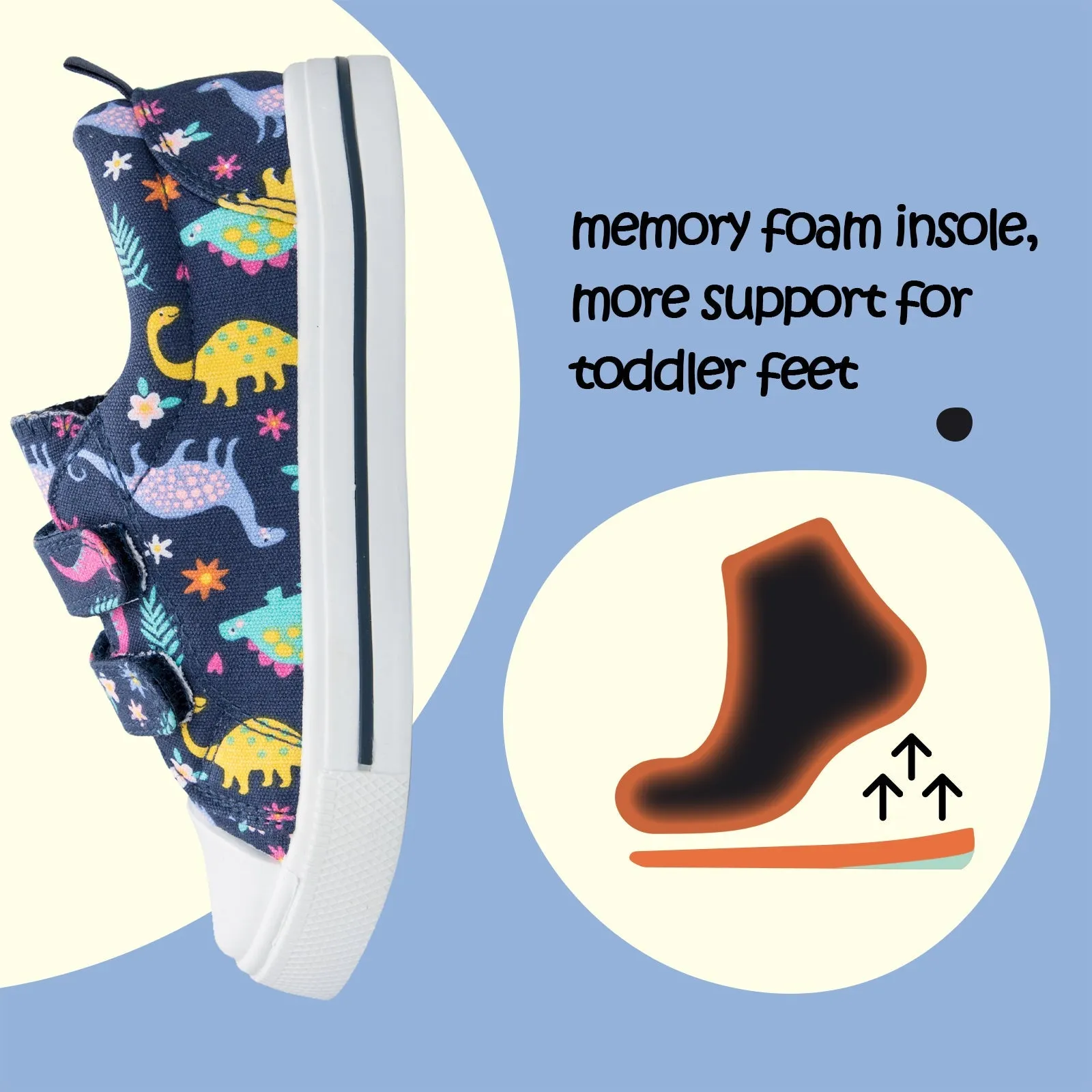 Multicolored Dinosaur Double Velcro Navy Sneakers
