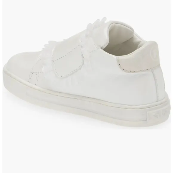 Naturino Falcotta Suva Ruffle Metallic Leather Sneakers size 6 22