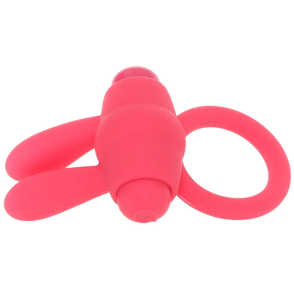 Neon Rabbit Vibrating Cock Ring in Pink