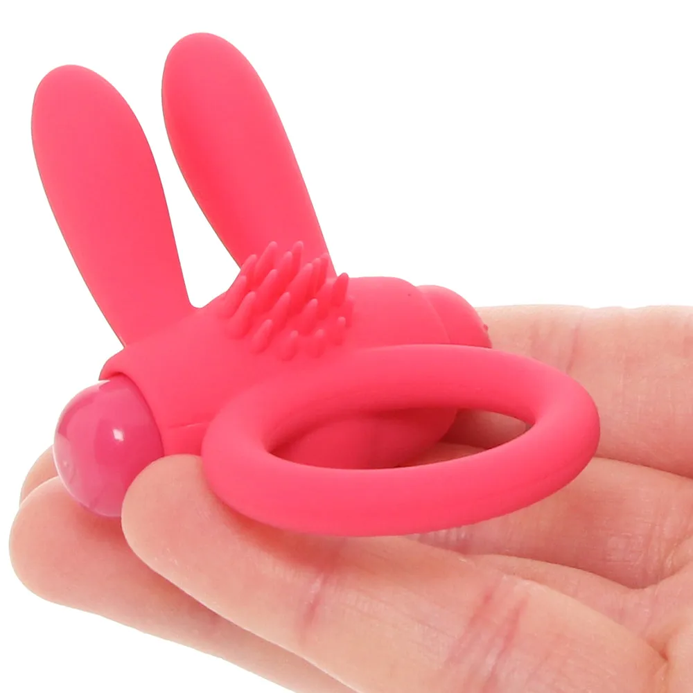 Neon Rabbit Vibrating Cock Ring in Pink