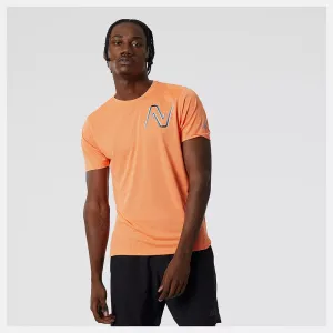New Balance Mens Graphic Impact Run Short Sleeve Tee