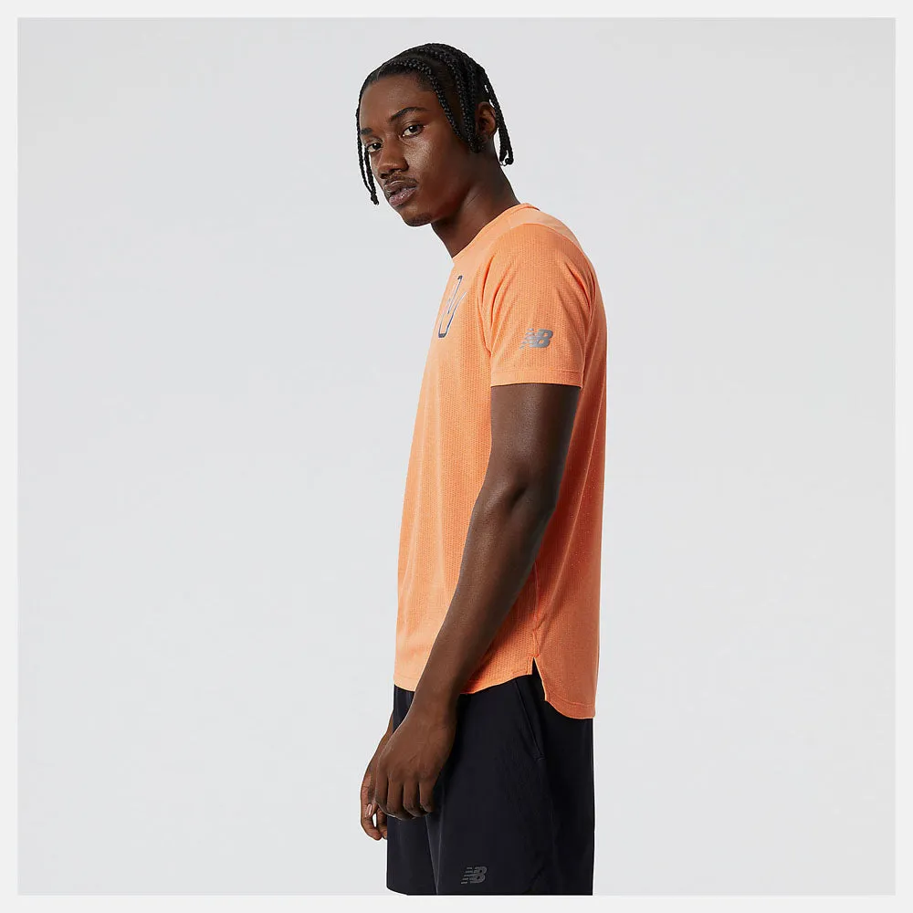 New Balance Mens Graphic Impact Run Short Sleeve Tee