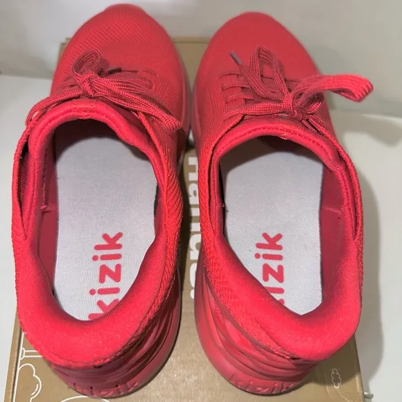 New Kizik Athens Kids Crimson Red Sneakers easy slip-in shoes boy/girl 5 5Y