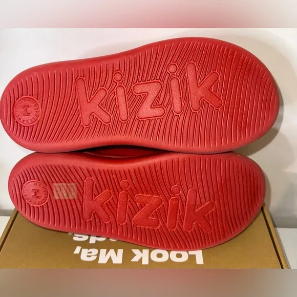 New Kizik Athens Kids Crimson Red Sneakers easy slip-in shoes boy/girl 5 5Y