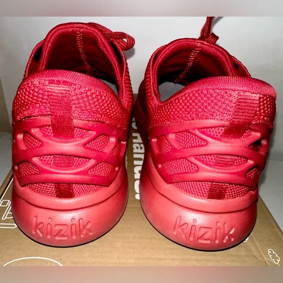 New Kizik Athens Kids Crimson Red Sneakers easy slip-in shoes boy/girl 5 5Y