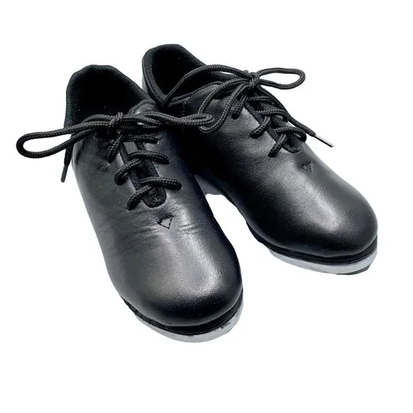 New Teens Womens Black Size 4 Split-Sole Jazz Tap Oxford Shoes Dance Class