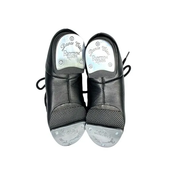 New Teens Womens Black Size 4 Split-Sole Jazz Tap Oxford Shoes Dance Class