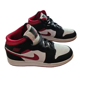 Nike Air Jordan 1 Mid GS Shoes Red Black White 5.5Y