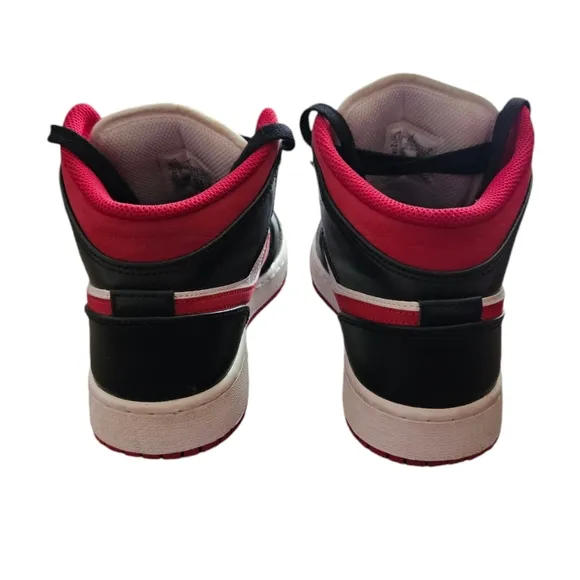 Nike Air Jordan 1 Mid GS Shoes Red Black White 5.5Y