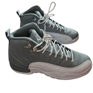 Nike Air Jordan 12 Retro Stealth GS Shoes Gray White 6Y