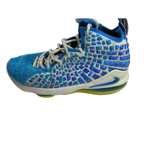 Nike LeBron GS XVII Photo Blue Green Basketball Shoes size 5.5Y BQ5594-434 OG AL