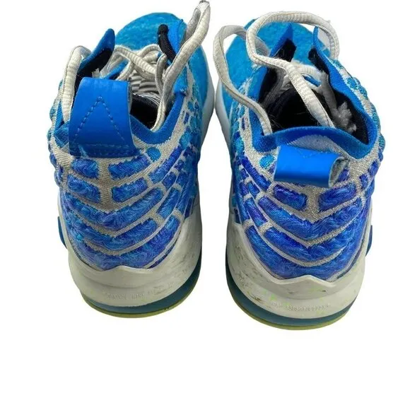 Nike LeBron GS XVII Photo Blue Green Basketball Shoes size 5.5Y BQ5594-434 OG AL