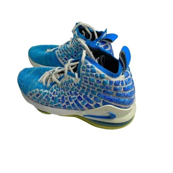 Nike LeBron GS XVII Photo Blue Green Basketball Shoes size 5.5Y BQ5594-434 OG AL