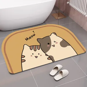 Non-Slip Absorbent Mat with Cat Design - 45cm x 70cm