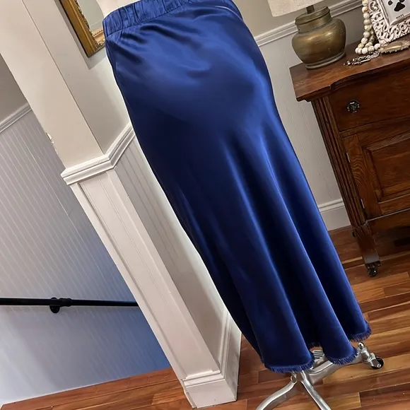 NWT Nation Royal Blue maxi rayon skirt. S