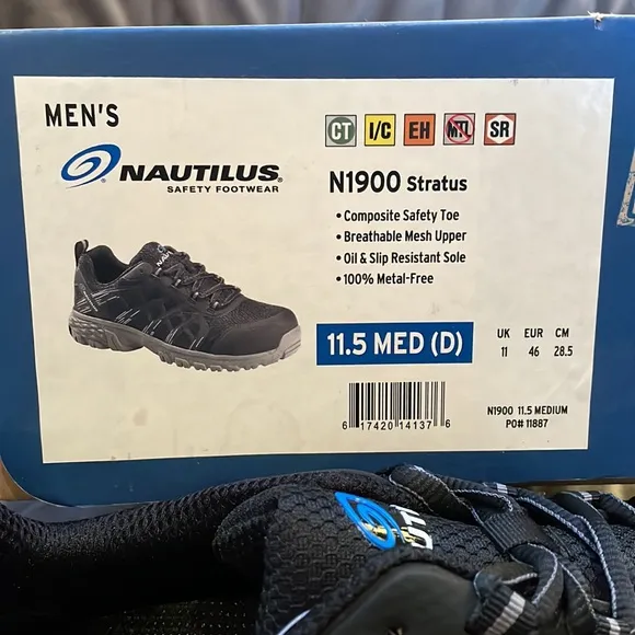 NWT Nautilus N1900 Stratus Safety Shoes Mens 11.5 NICE!