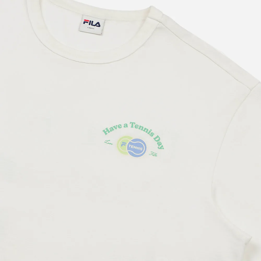 Áo Thun Tay Ngắn Unisex Fila Tennis Club Comfort Fit Small Logo - Trắng
