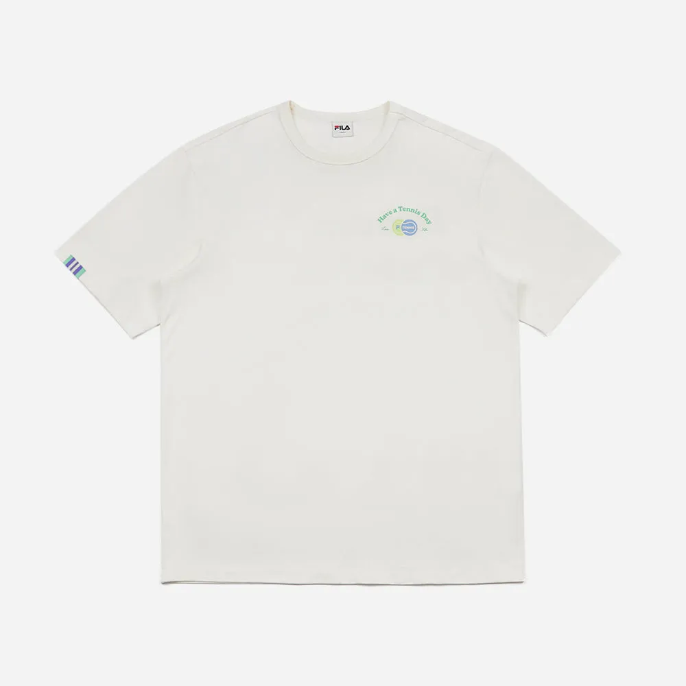 Áo Thun Tay Ngắn Unisex Fila Tennis Club Comfort Fit Small Logo - Trắng