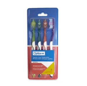 Option  Superior Clean Toothbrush Soft Value Pack 4