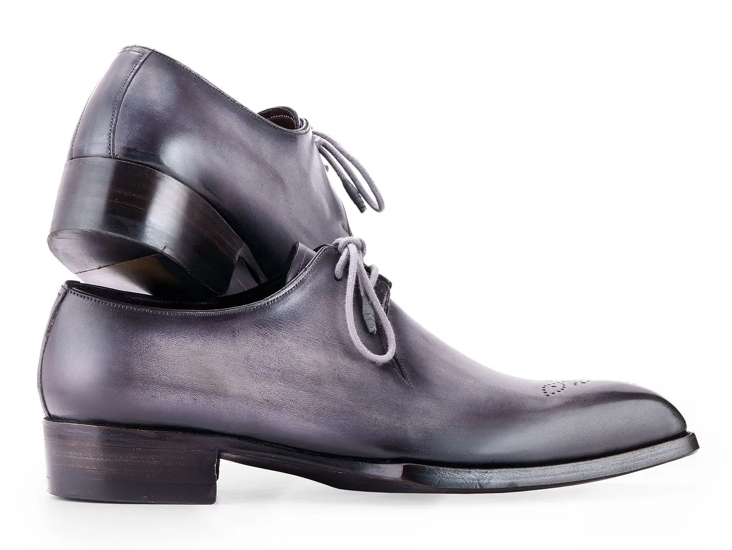 Paul Parkman Men's Goodyear Welted Derby Shoes in Grey