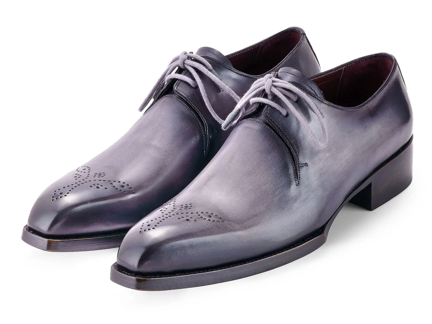 Paul Parkman Men's Goodyear Welted Derby Shoes in Grey