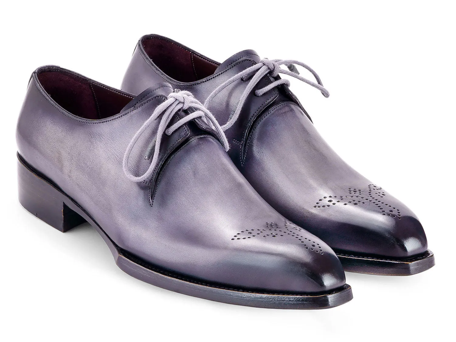 Paul Parkman Men's Goodyear Welted Derby Shoes in Grey
