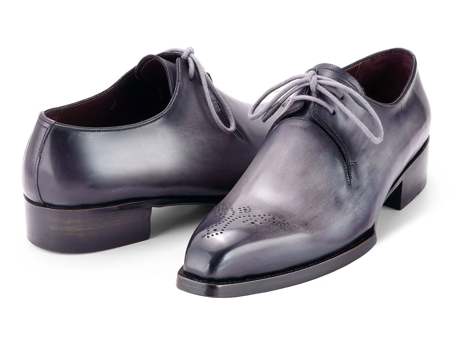 Paul Parkman Men's Goodyear Welted Derby Shoes in Grey