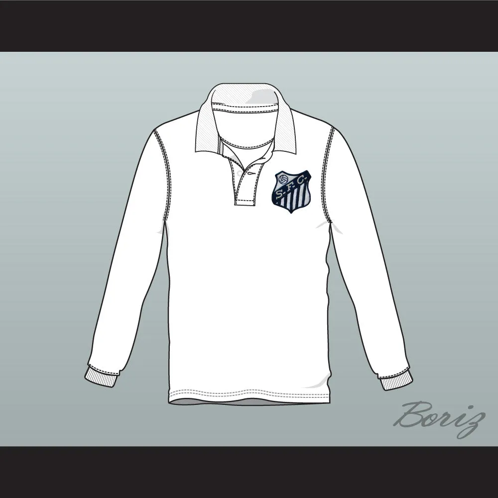 Pele 10 Santos S.F.C. White Football Soccer Jersey